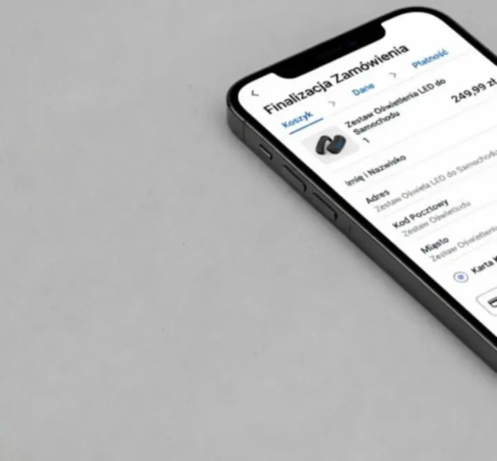 Podgląd mobilnego procesu finalizacji zakupu Drive Aura