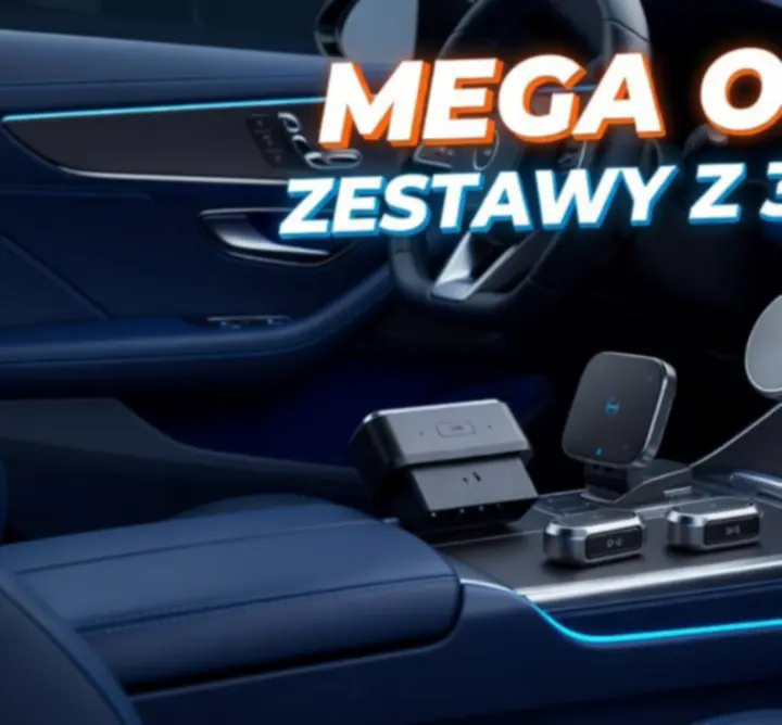 Baner promujący zniżki na nowe akcesoria samochodowe DriveAura