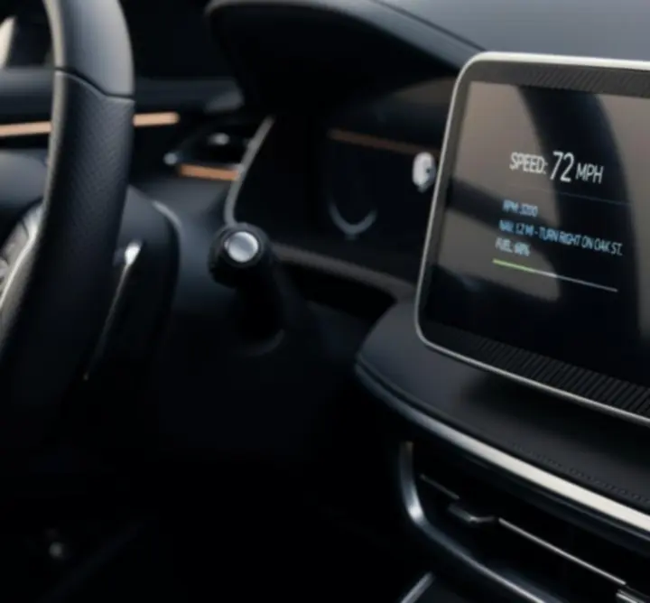 Zbliżenie szczeg&oacute;ł&oacute;w premium akcesorium samochodowego Drive Aura