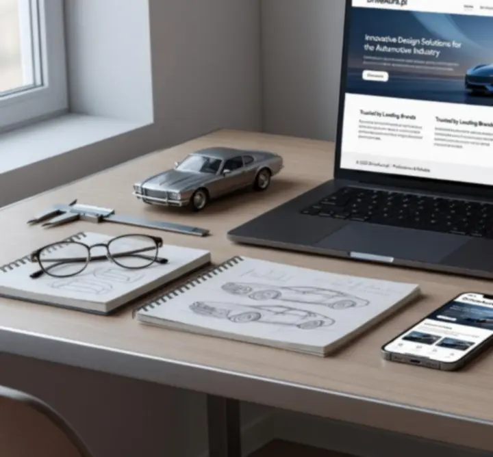 Responsywny projekt Drive Aura na smartfonie, tablecie i laptopie